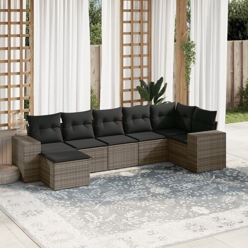vidaXL 7-dijelni set vrtnih sofa sivi od poliratana Cijene