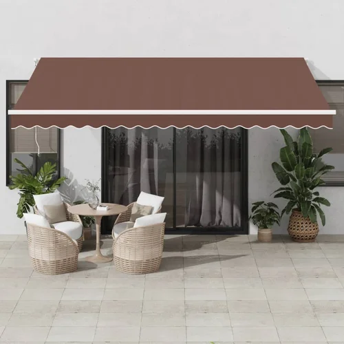 vidaXL Avtomatsko zložljiva tenda rjava 450x350 cm