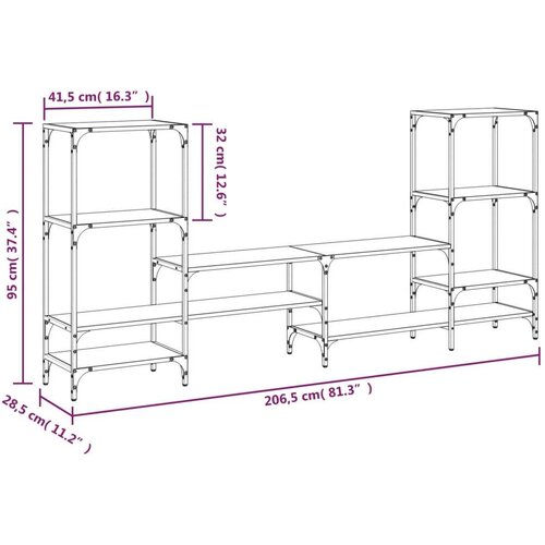 vidaXL TV omarica sonoma hrast 206,5x28,5x95 cm inženirski les Cene