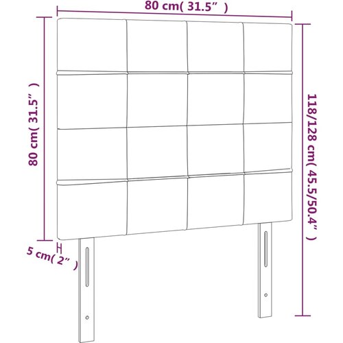  LED uzglavlje crno 80x5x118/128 cm od tkanine Slike