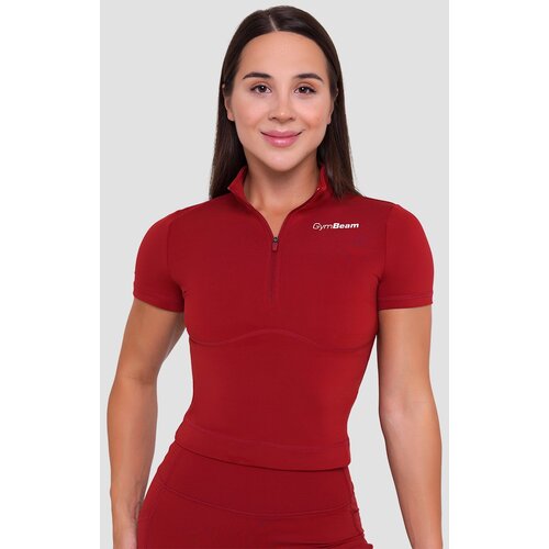 GymBeam Ženska majica Ignite Cropped Dark Red XL Cene