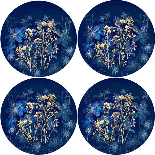 Bertoni Home Unisex's 4 Round Table Pads Set Midnight Navy Blue Cene