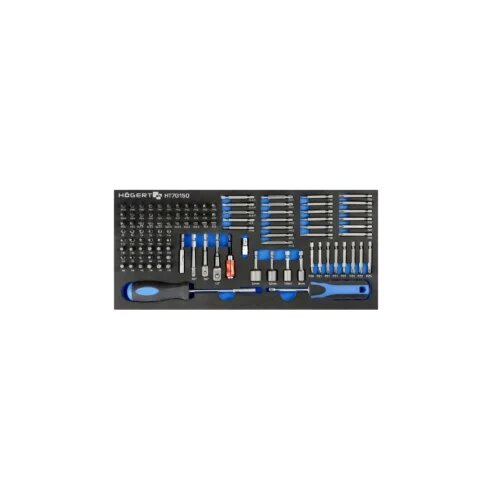 Hoegert 107-dijelni set bitova sa nastavcima za nasadne ključeve 1/4”-3/8”-1/2” umetak za radionička kolica HT7G150 Cijene