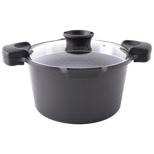 Orion hrnec s nepřilnav&amp;yacute;m povrchem Pfluon Granit se skleněnou poklic&amp;iacute; Pasta Grande, 5,5 l Slike
