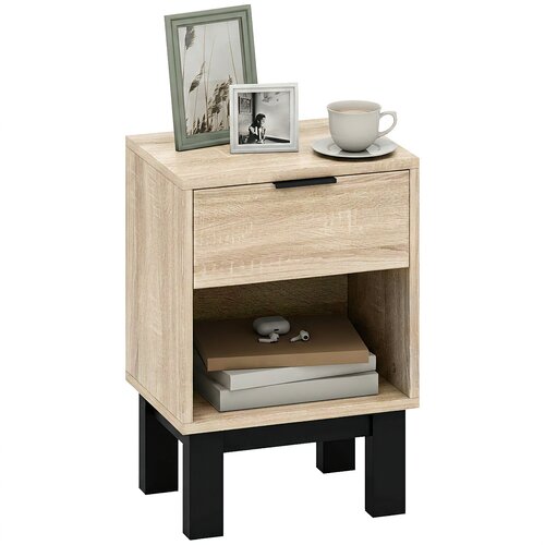 HOMCOM nočna omara iverna plo&scaron;ča 35D x 26&Scaron; x 50V cm Hrast, (5000234837) Cene