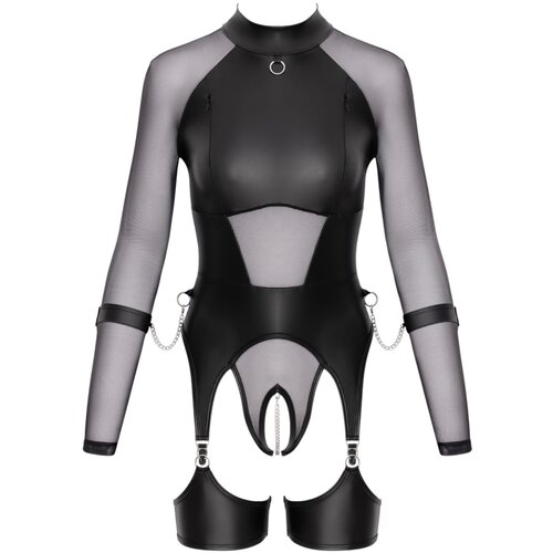 Cottelli Suspender Body &amp;amp; Soft Handcuffs Set 2644886 Black L Slike