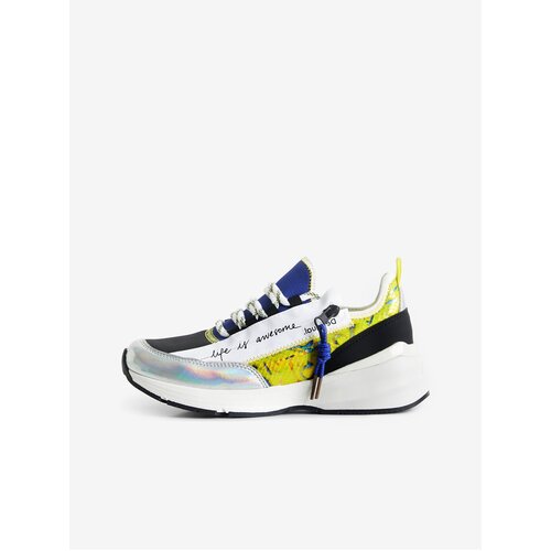 Desigual Moon Zipper Yellow and White Womens Sneakers - Women Slike