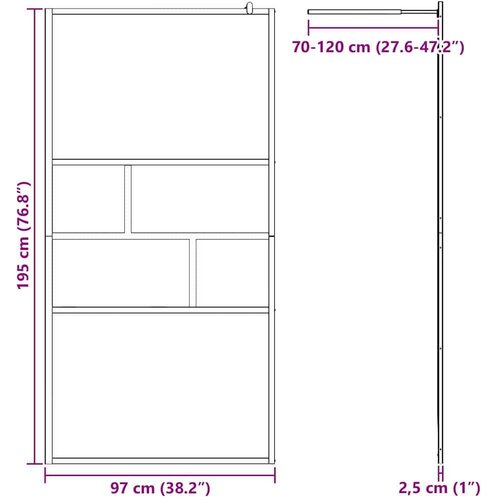  Zid za walk-in tu&amp;scaron; Crna 80 x 195 x 0.5 cm Staklo i aluminij Slike