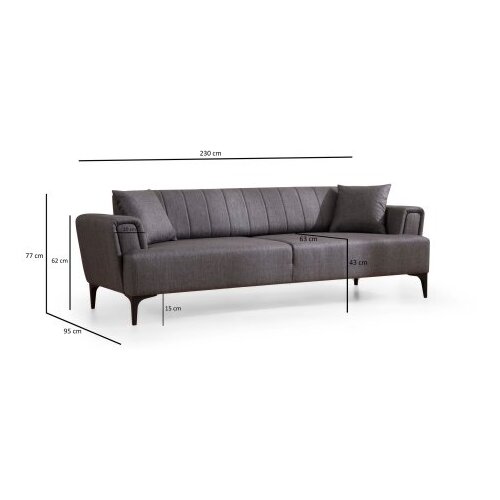 Atelier Del Sofa hamlet - dark grey 3-Seat -bed Slike