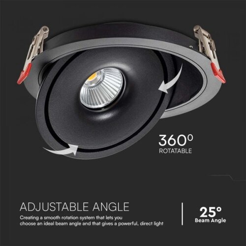  LED ugradna spot svetiljka LED/20W/230V 3000/4000/6400K prečnik 16,5 cm crna Slike