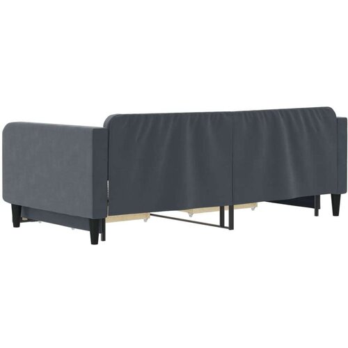 VidaXL Dnevni krevet na razvlačenje i ladice tamnosivi 100 x 200 cm Slike