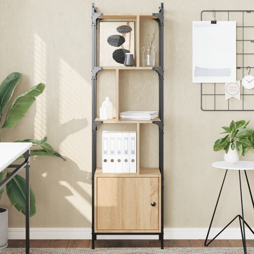 vidaXL Knjižna omara z vrati sonoma hrast 44,5x30x154,5 cm inž. les Cene