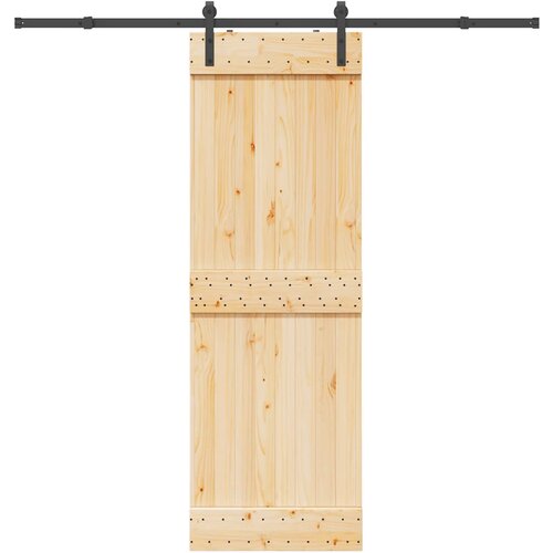 vidaXL Drsna vrata s kompletom vodil 70x210 cm trdna borovina Cene