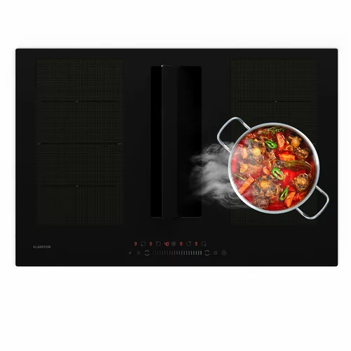 Klarstein Chef-Fusion Down Air sustav, indukcijsko kuhalo + DownAir napa, 77 cm, 600 m³/h EEC A+
