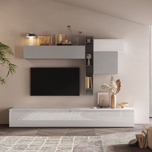 LC Mobili Sodobna stenska TV sestava 276x200 cm INFINITY 2.0 900029-ADBIGE Cene