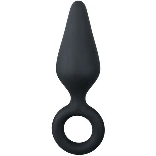 EasyToys - Anal Collection Black Buttplugs With Pull Ring - Small
