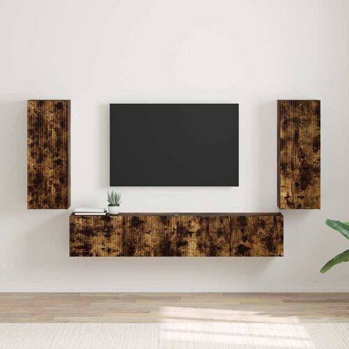 vidaXL TV stenska omara 2 pcs Dimljeni oreh 30 x 31 x 80 cm Cene