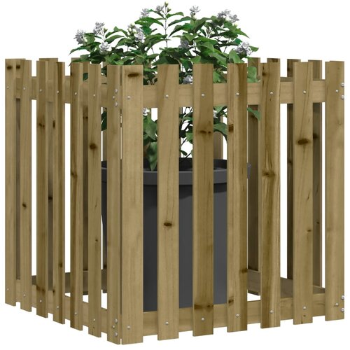  Vrtna sadilica s izgledom ograde 70 x 70 x 70 cm od borovine Slike