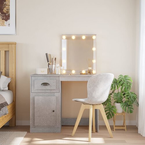 vidaXL Toaletna mizica z LED lučkami betonsko siva 90x42x132,5 cm Cene