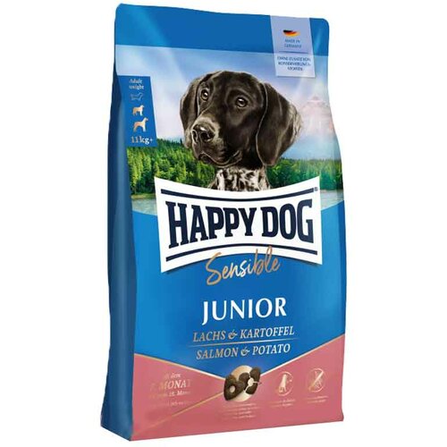 Happy Dog Hrana za mlade pse Junior Sensible, losos i korompir - 4 kg Slike
