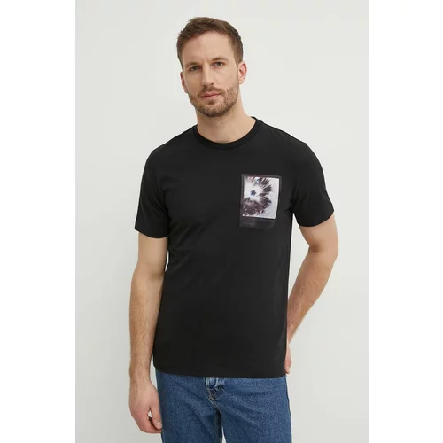 Calvin Klein Bombažna kratka majica moška, črna barva, K10K112492