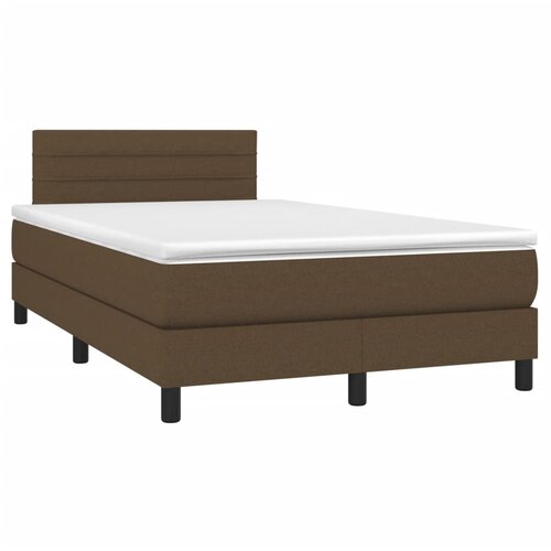  box spring s madracem LED tamnosmeđi 120x200 cm tkanina Slike