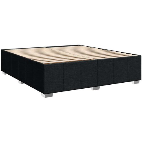 VidaXL Krevet s oprugama i madracem crni 180x200 cm od tkanine Slike