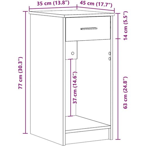 vidaXL Računalniški stolp s predalom sonoma hrast 35x45x77 cm Cene