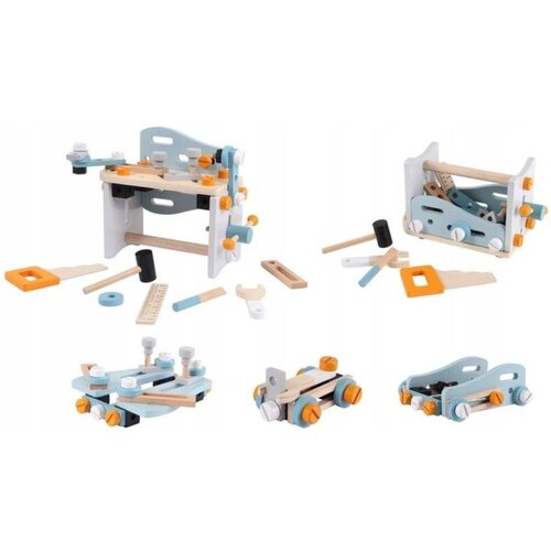 ECO TOYS Stol za igru Mali Majstor od 52 elementa Slike