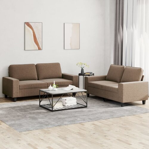 vidaXL 2-dijelni set sofa smeđi od tkanine Smeđa Cijene
