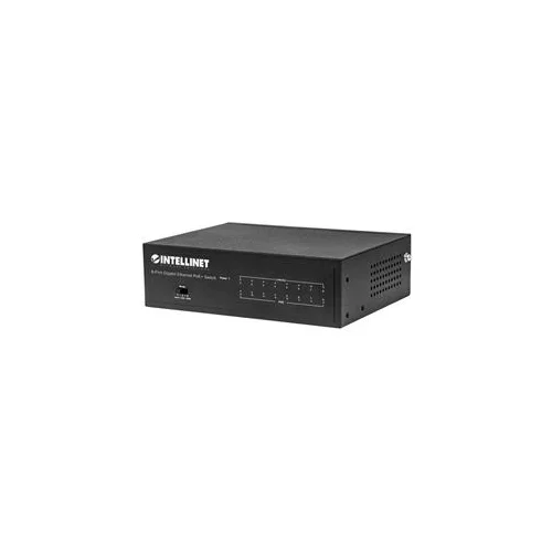 Intellinet 8-Port Gigabit Ethernet PoE+ Switch, IEEE 802.3at/af Power over Ethernet (PoE+/PoE) Compliant, 60 W, Desktop, Box