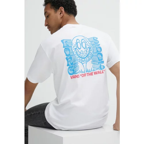 Vans Pamučna majica za muškarce, boja: bijela, s tiskom