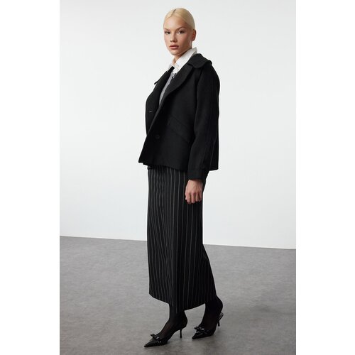 Trendyol Black Regular Short Wool Coat Slike