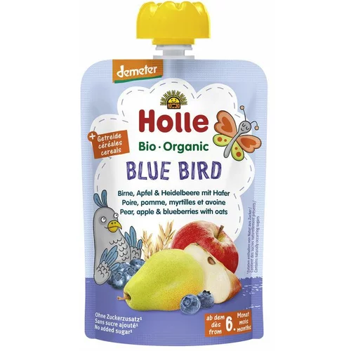 Holle BIO sadni pire Blue Bird - hruška, jabolko & borovnica z ovsom - 100 g