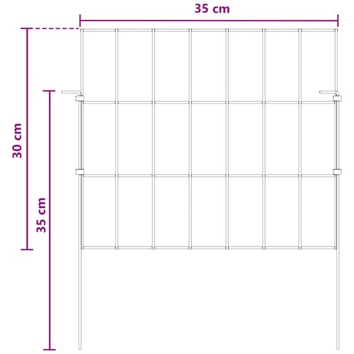  Ograda za vrt s kolčićima 48 pcs 35 x 30 cm Mesh Srebrna Slike