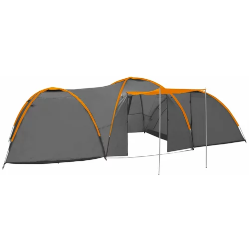  Iglu šator za kampiranje 650x240x190 cm 8 osoba sivo-narančasti