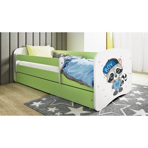 HAPPYKIDS Dječji krevet Dreamy rakun 180x80 bez madraca s ladicom Zelena Cene