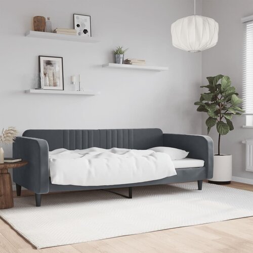 vidaXL Raztegljiva postelja temno siva 90x200 cm žamet Cene