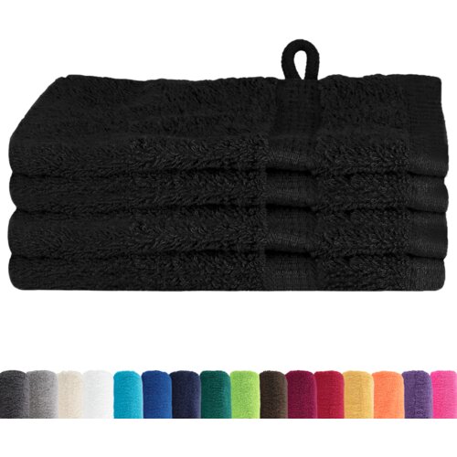  Krpice 4 pcs Crna 15 x 21 cm Pamuk Slike