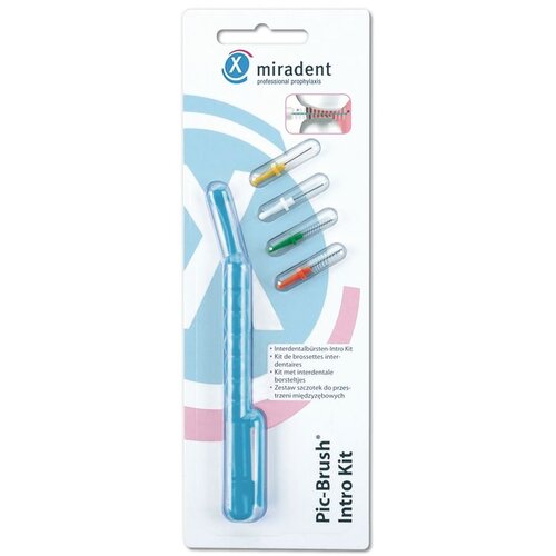 Miradent Pic-Brush Intro Kit bleu transparent Cene