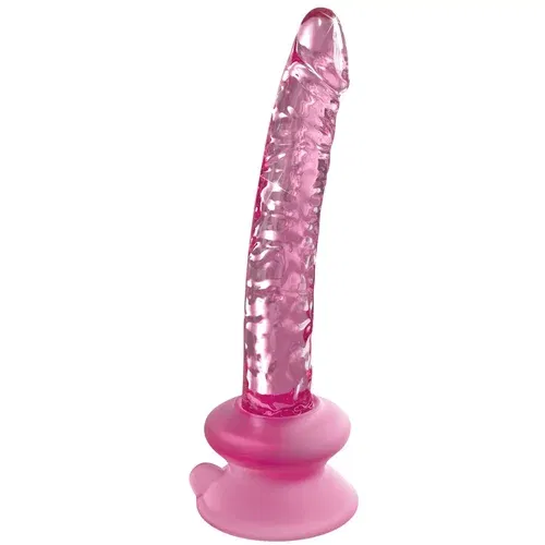 Icicles br. 86 - stakleni dildo s penisom (roza)