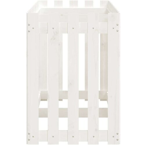 vidaXL Vrtna visoka greda z ograjico bela 150x50x70 cm trdna borovina Cene