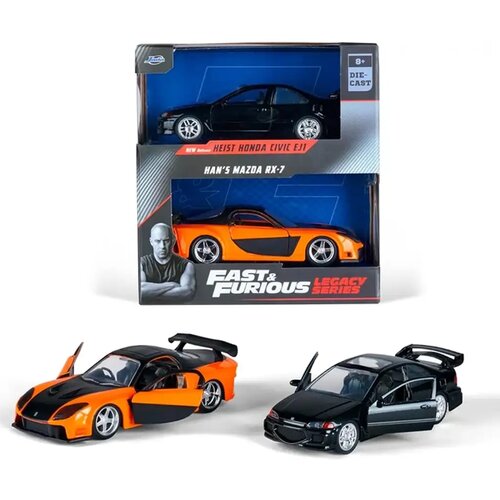 Jada Toys brzi i žestoki: legacy serija hanov mazda RX-7 &amp, heist honda civic set metalnih modela automobila 1/32 Cene