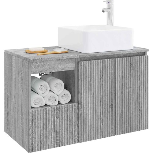  Set namje&amp;scaron;taja za kupaonicu 2 kom. Siva Sonoma 53 x 35 x 80 cm Slike