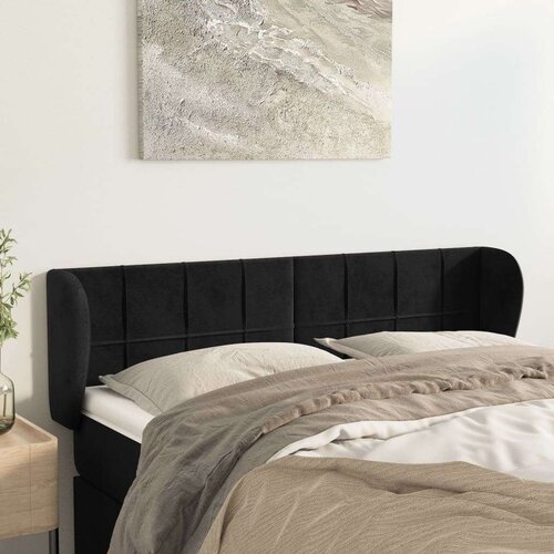  Uzglavlje s ušima crno 147x23x78/88 cm baršunasto Cijene