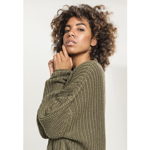 Urban Classics Ladies Wide Oversize Sweater olive Cene