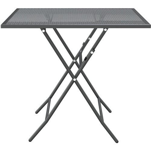  3-dijelni vrtni blagovaonski set ekspandirani metal antracit Antracitno siva Dužina stola 60 cm Slike