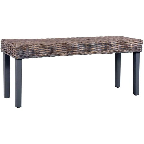  Klupa siva 110 cm prirodni ratan kubu i masivno drvo manga Cijene
