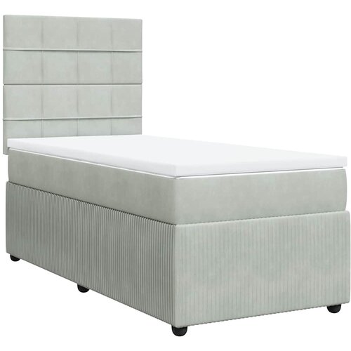 Box spring krevet s madracem svjetlosivi 100x200 cm bar&amp;scaron;unasti Slike