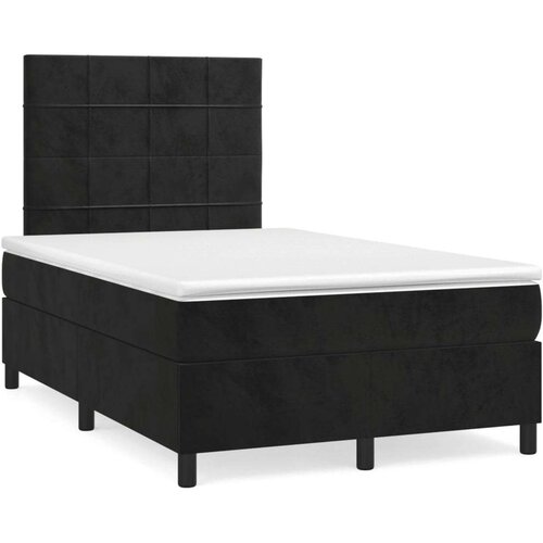 VidaXL Krevet box spring s madracem LED crni 120 x 190 cm bar&amp;scaron;unasti Slike